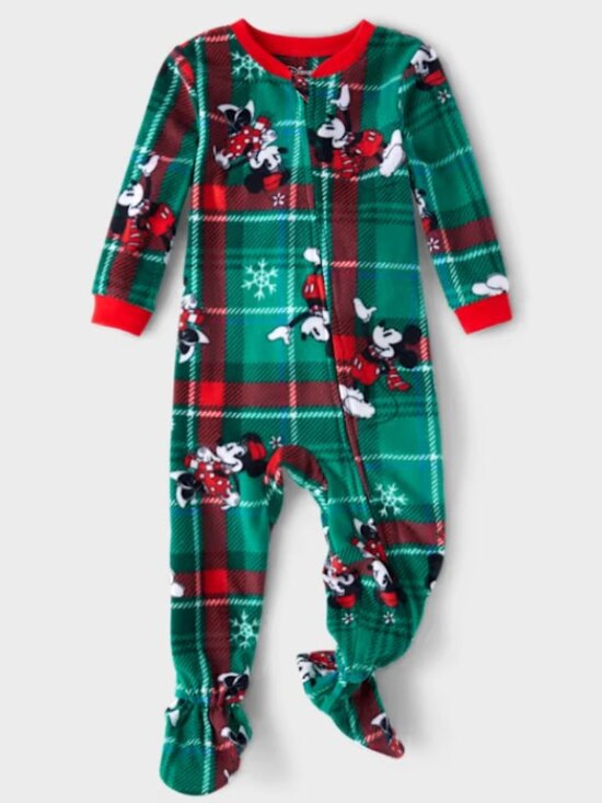 The Children's Place Other - NWT Mickey Mouse Holiday Zip up Footed One-Piece Pajamas 2T